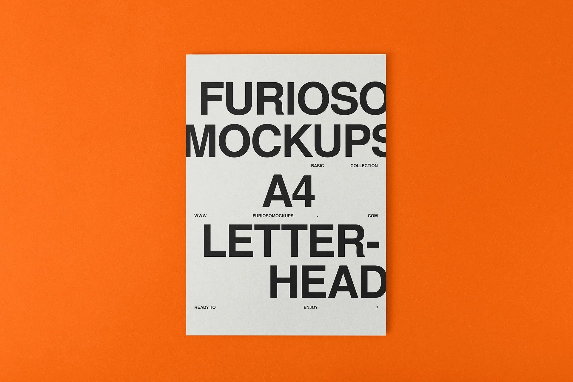 A4 letterhead PSD mockup on a clean color-editable background – FURIOSO