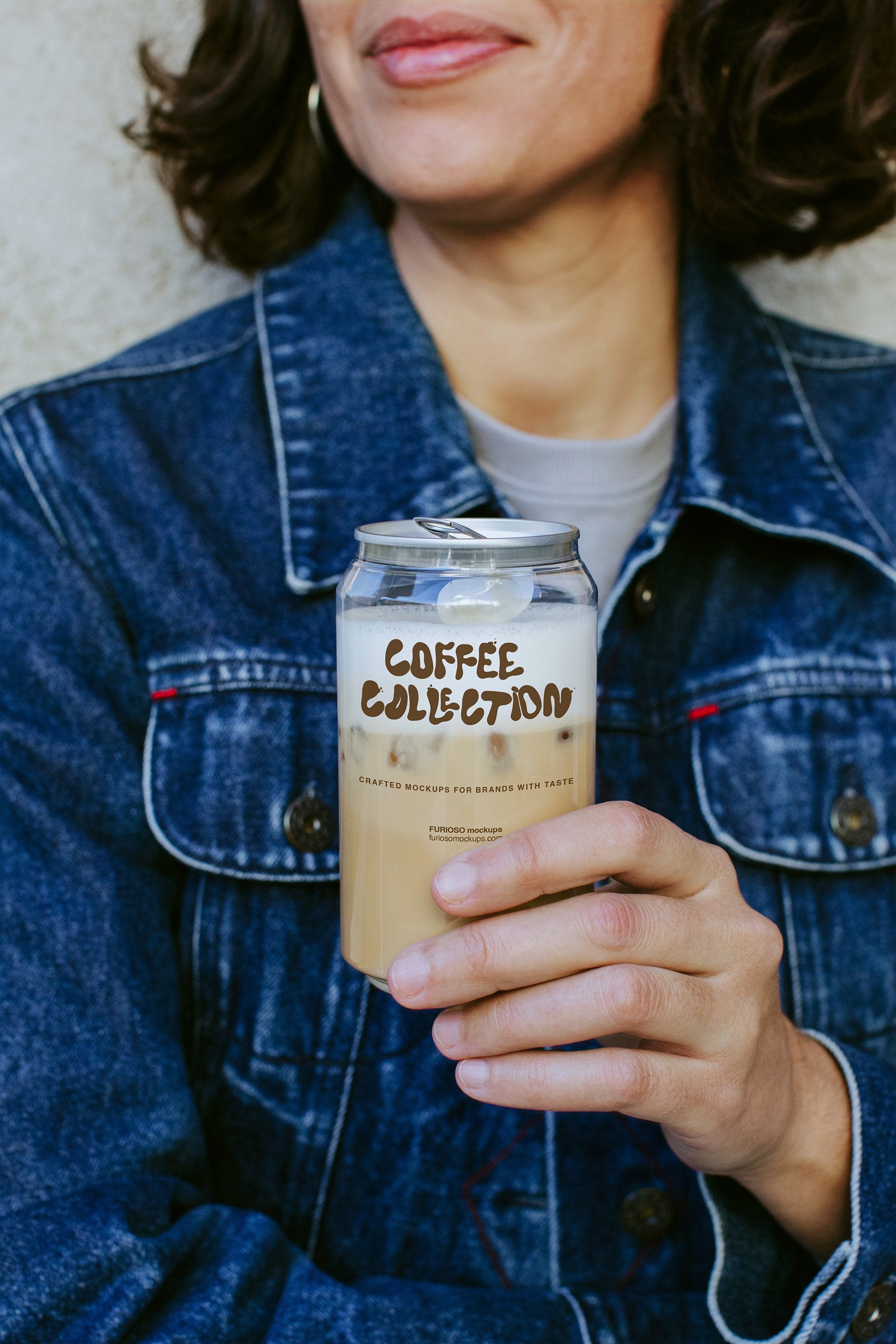 Clear can PSD mockup for cold brew beverage packaging – FURIOSO