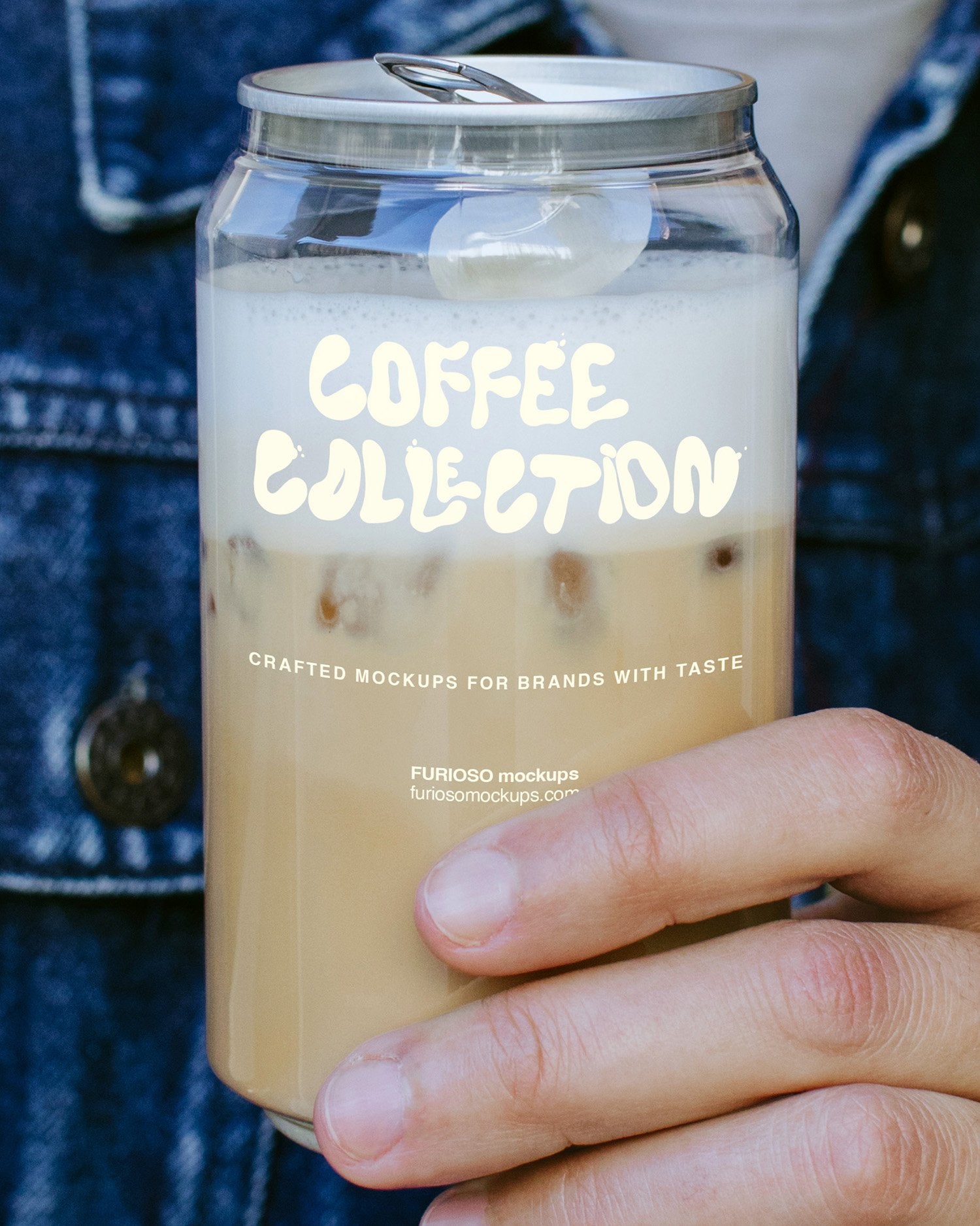 Clear can PSD mockup for cold brew beverage packaging – FURIOSO