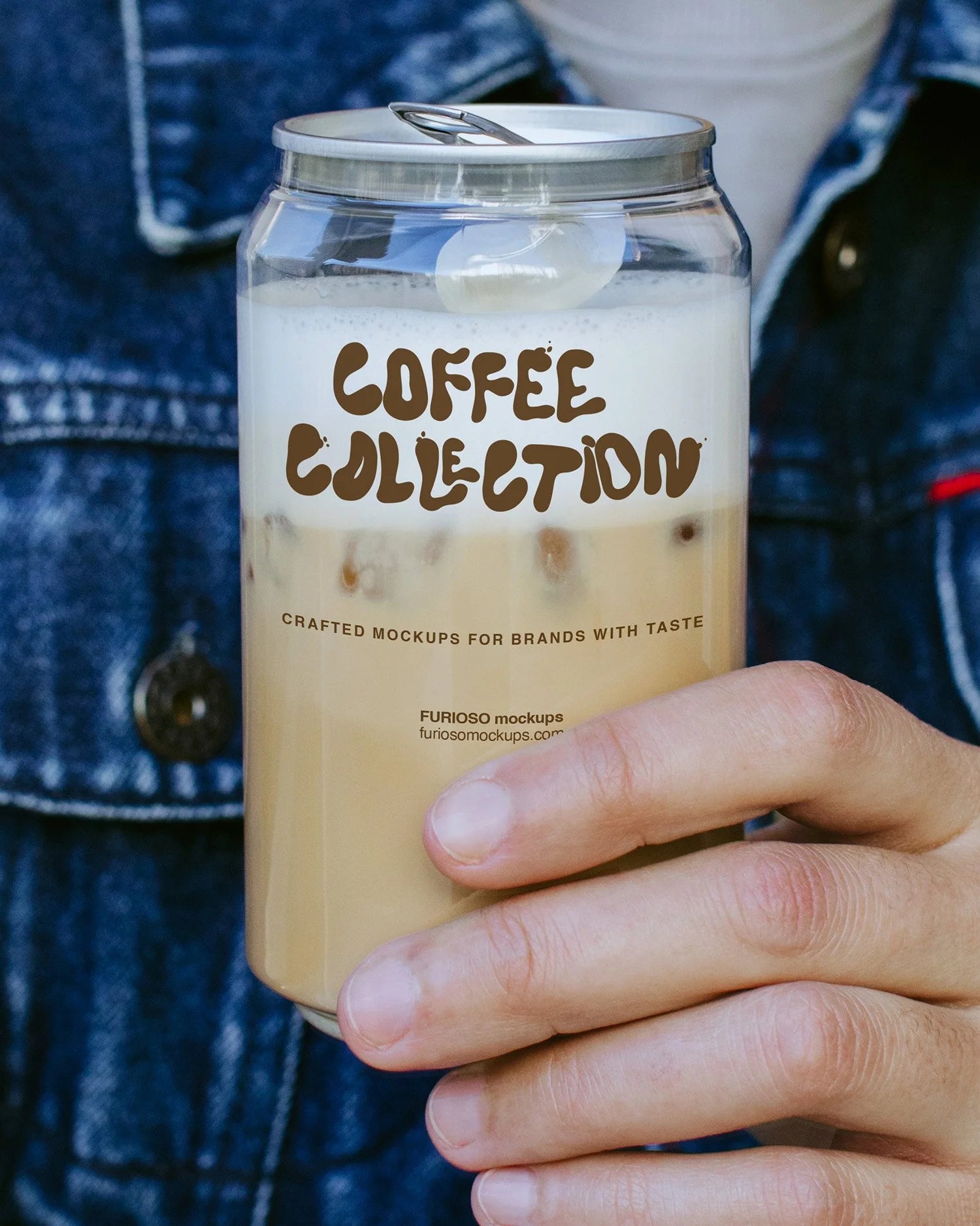 Clear can PSD mockup for cold brew beverage packaging – FURIOSO