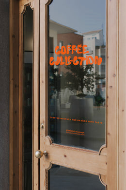 Glass Door Mockup 02CC PSD mockup from the Coffee Collection – FURIOSO