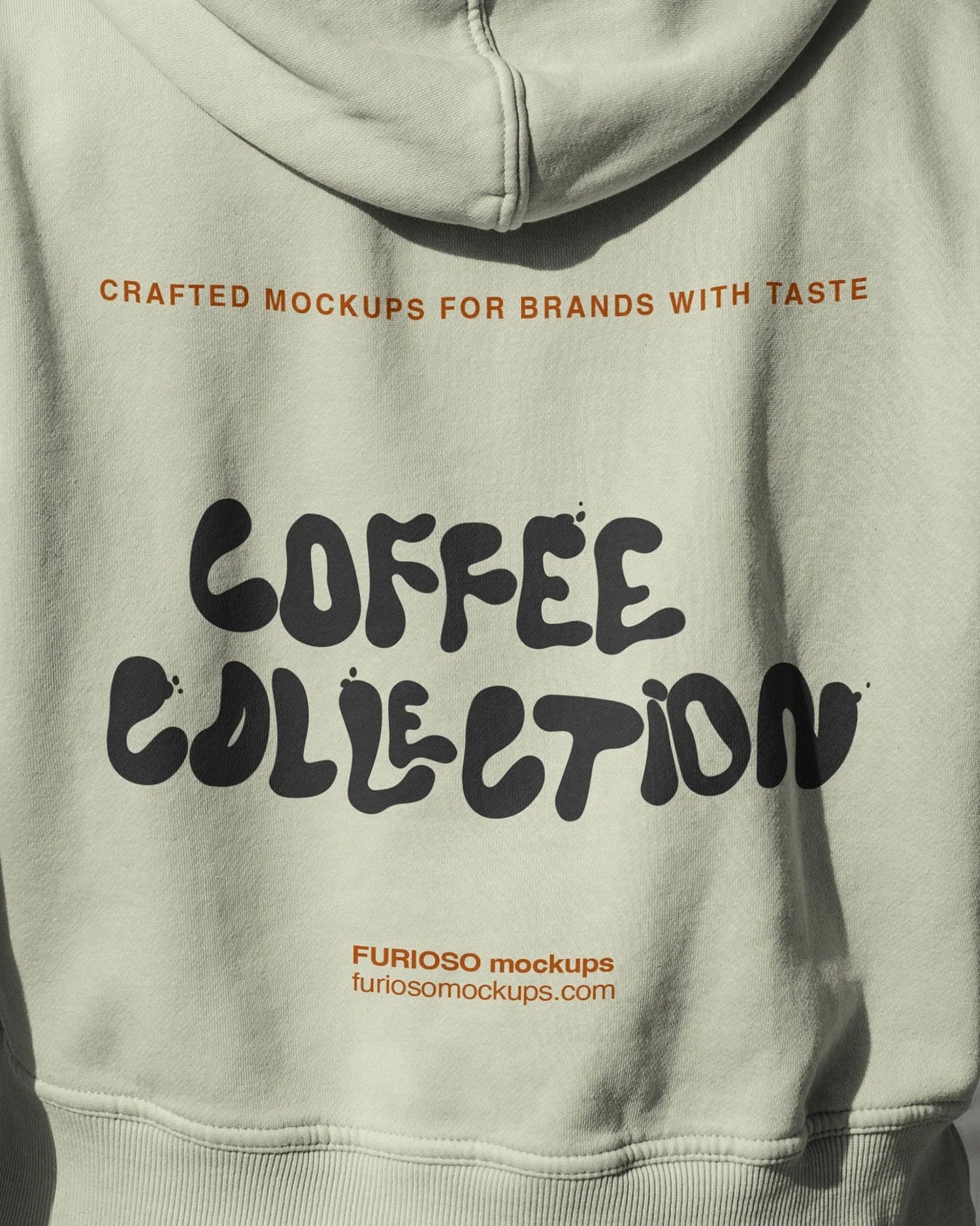 Hoodie PSD mockup photographed from the back in natural light – FURIOSO