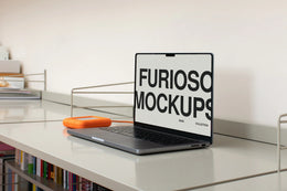 MacBook Mockup 02FM PSD mockup from the Basic Collection – FURIOSO