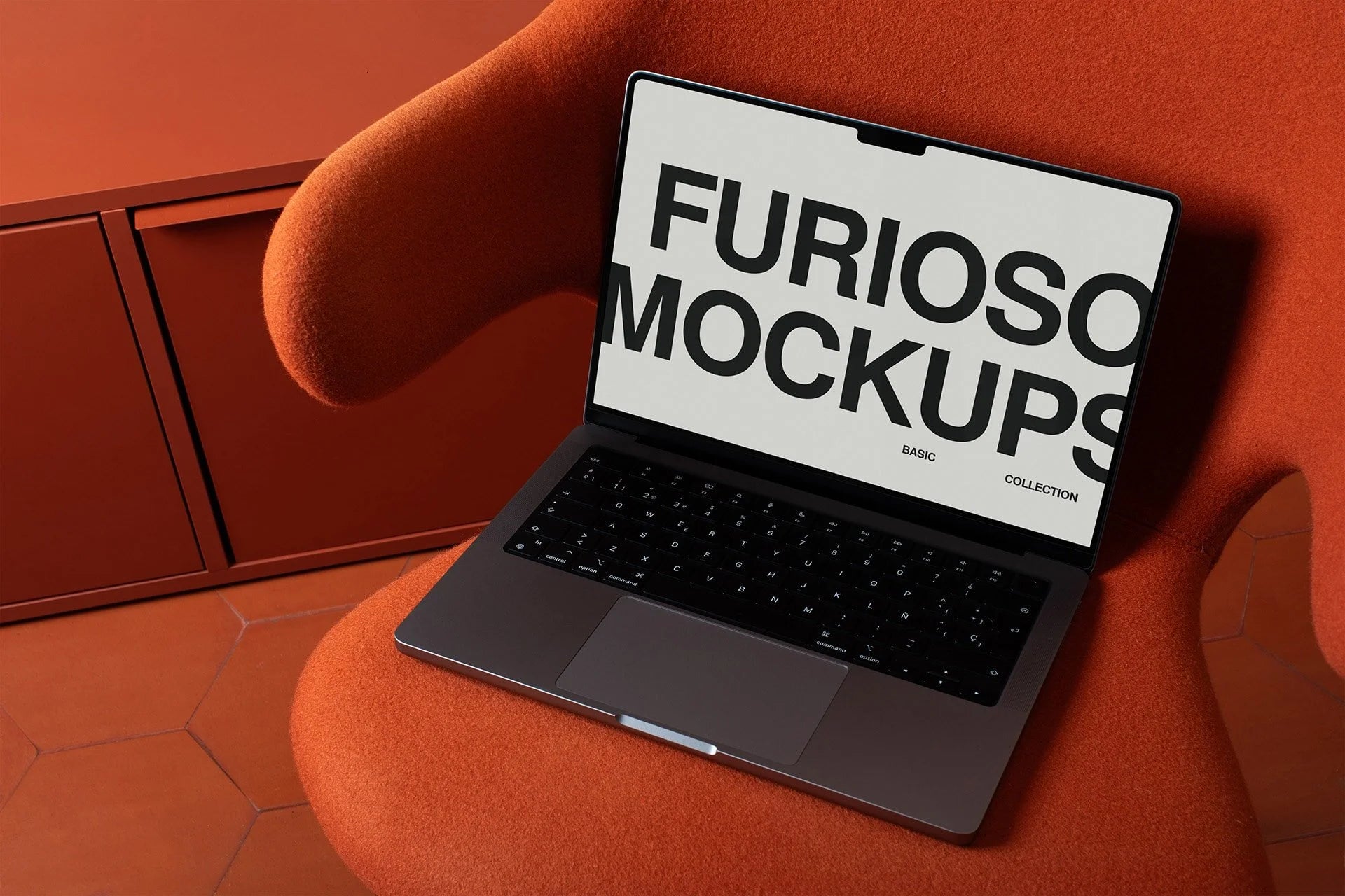 MacBook Mockup 03FM PSD mockup from the Basic Collection – FURIOSO