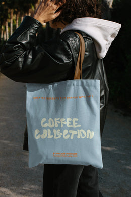 Canvas tote bag PSD mockup photographed outdoors in natural light – FURIOSO